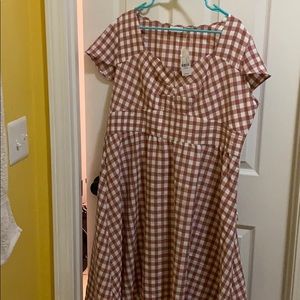 NWT New York and Company, red plaid dress, Size XL